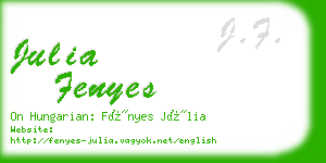 julia fenyes business card